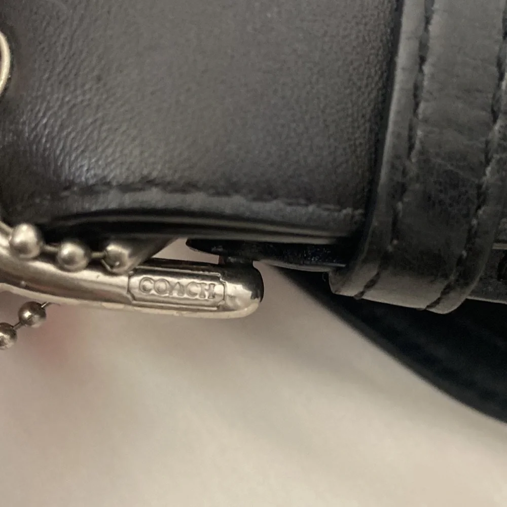 Coach F12852 Black Metallic Canvas  & Leather Jacquard Studded messenger bag - Picture 7 of 13
